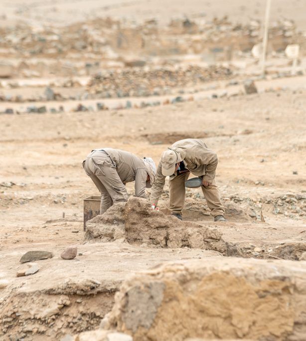 archaeologists search for the remains of an ancient civilization.